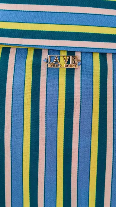La Vie Style House Stripe Maxi Everyday Dress Blue/Neon Yellow One Size | Thumbnail 6 La Vie Style House Stripe Maxi Everyday Dress Blue/Neon Yellow One Size | Thumbnail 6