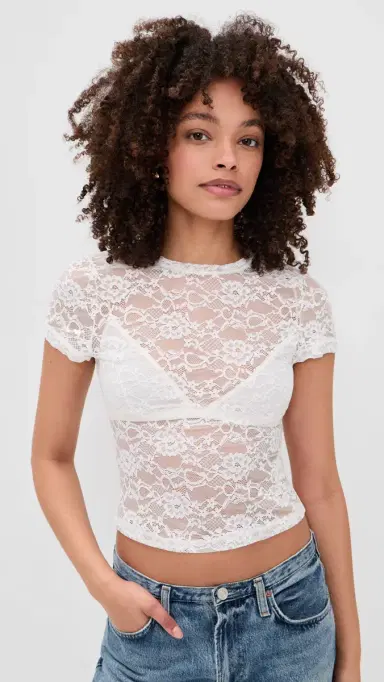 ALICE + OLIVIA Tess ace Tee Off White | Thumbnail 2 ALICE + OLIVIA Tess ace Tee Off White | Thumbnail 2