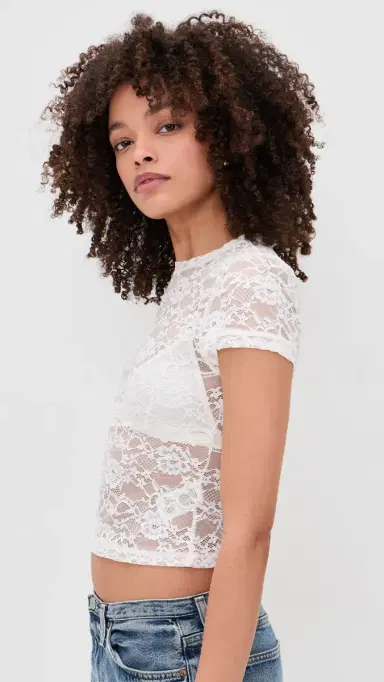 ALICE + OLIVIA Tess ace Tee Off White | Thumbnail 4 ALICE + OLIVIA Tess ace Tee Off White | Thumbnail 4