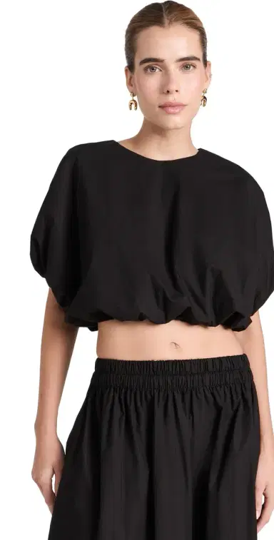 MIKOH Opihi Bubble Sleeve Crop Top Night | Thumbnail 1 MIKOH Opihi Bubble Sleeve Crop Top Night | Thumbnail 1
