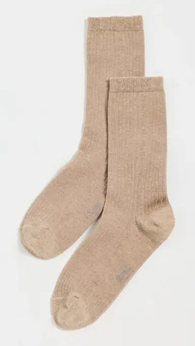 Stems Cotton Cashmere Crew Socks Beige One Size | Thumbnail 2 Stems Cotton Cashmere Crew Socks Beige One Size | Thumbnail 2