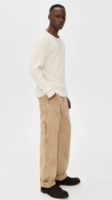 Aaron Levine Thermal Long Sleeve Shirt Cream | Thumbnail 4 Aaron Levine Thermal Long Sleeve Shirt Cream | Thumbnail 4