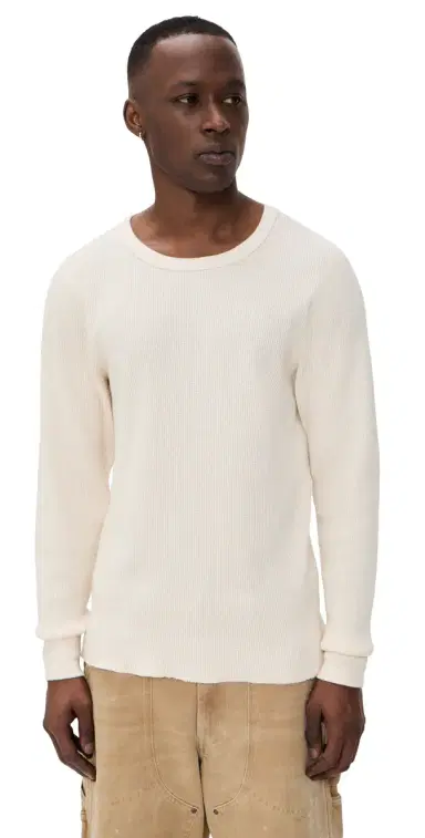 Aaron Levine Thermal Long Sleeve Shirt Cream | Thumbnail 1 Aaron Levine Thermal Long Sleeve Shirt Cream | Thumbnail 1