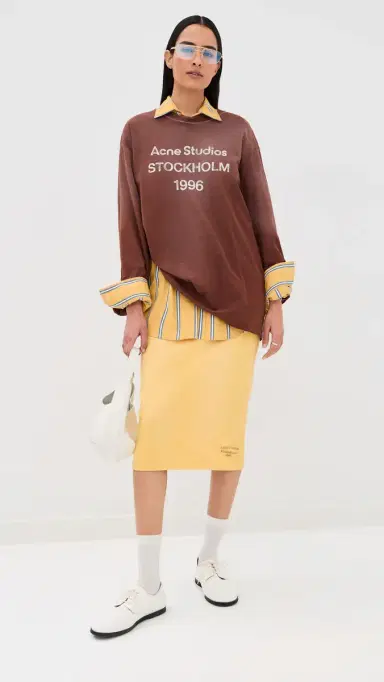 Acne Studios Midi Skirt Warm Yellow | Thumbnail 2 Acne Studios Midi Skirt Warm Yellow | Thumbnail 2