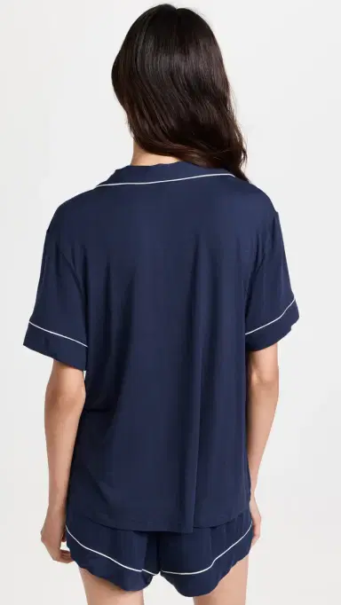 Eberjey Gisele Relaxed Short Pajama et Navy/ | Thumbnail 3 Eberjey Gisele Relaxed Short Pajama et Navy/ | Thumbnail 3