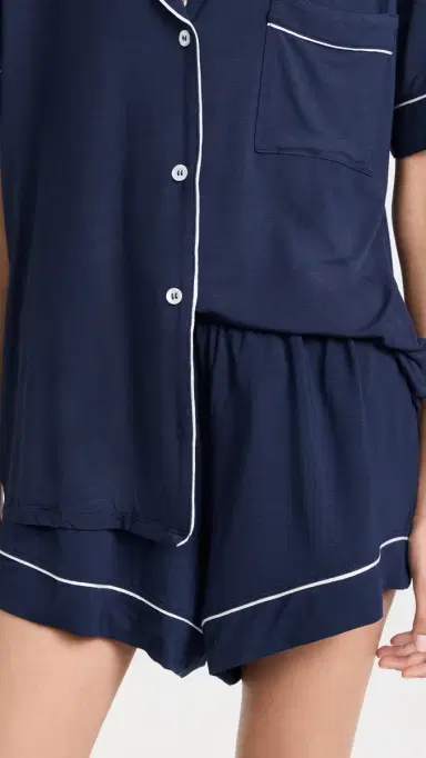 Eberjey Gisele Relaxed Short Pajama et Navy/ | Thumbnail 5 Eberjey Gisele Relaxed Short Pajama et Navy/ | Thumbnail 5