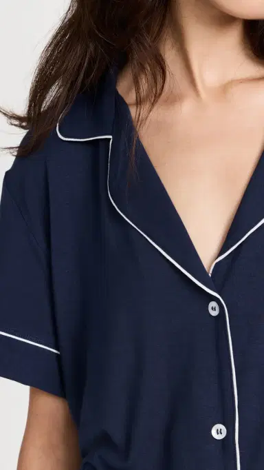 Eberjey Gisele Relaxed Short Pajama et Navy/ | Thumbnail 6 Eberjey Gisele Relaxed Short Pajama et Navy/ | Thumbnail 6