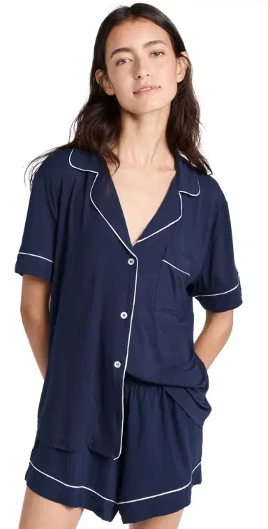 Eberjey Gisele Relaxed Short Pajama et Navy/ | Thumbnail 1 Eberjey Gisele Relaxed Short Pajama et Navy/ | Thumbnail 1