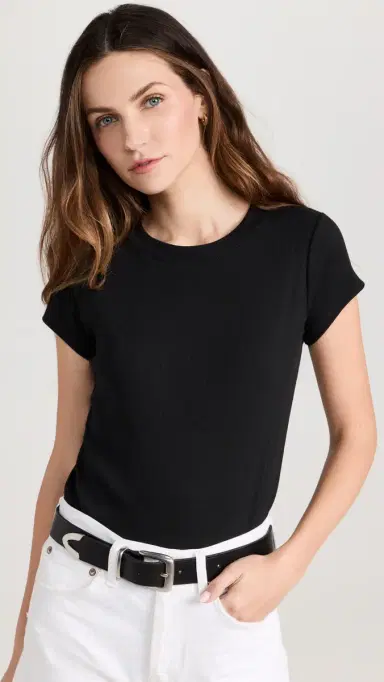 Madewell Supima Rib Tee True Black S | Thumbnail 2 Madewell Supima Rib Tee True Black S | Thumbnail 2
