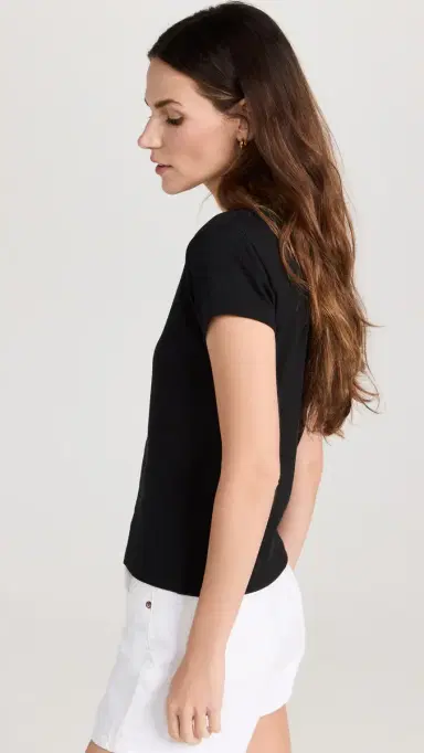Madewell Supima Rib Tee True Black S | Thumbnail 4 Madewell Supima Rib Tee True Black S | Thumbnail 4