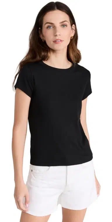 Madewell Supima Rib Tee True Black S | Thumbnail 1 Madewell Supima Rib Tee True Black S | Thumbnail 1