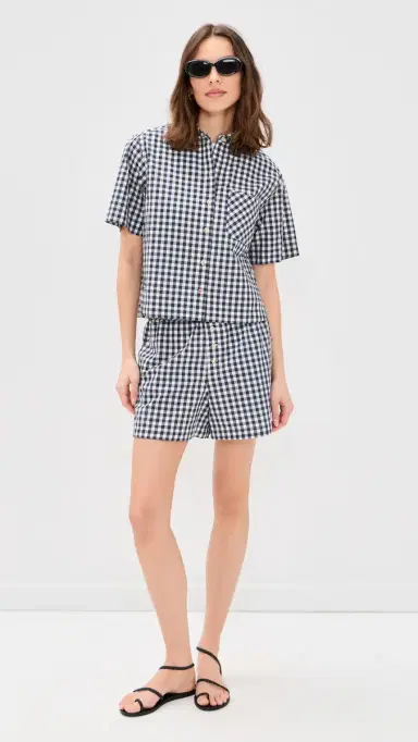 Marine Layer Jordie Poplin Shirt Navy/White Gingham | Thumbnail 5 Marine Layer Jordie Poplin Shirt Navy/White Gingham | Thumbnail 5