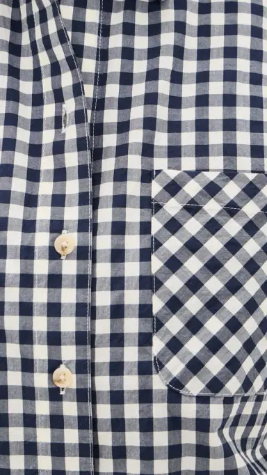 Marine Layer Jordie Poplin Shirt Navy/White Gingham | Thumbnail 6 Marine Layer Jordie Poplin Shirt Navy/White Gingham | Thumbnail 6