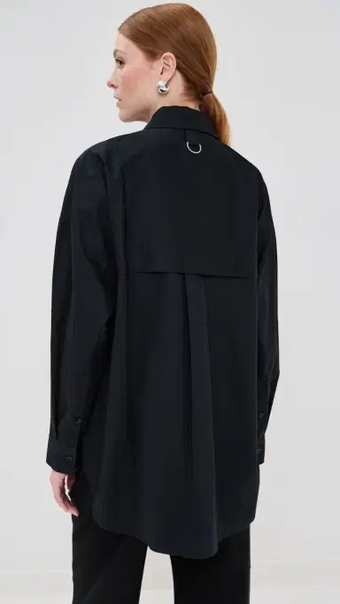 Tibi hirting Gabe Oversized Shirt Black | Thumbnail 3 Tibi hirting Gabe Oversized Shirt Black | Thumbnail 3
