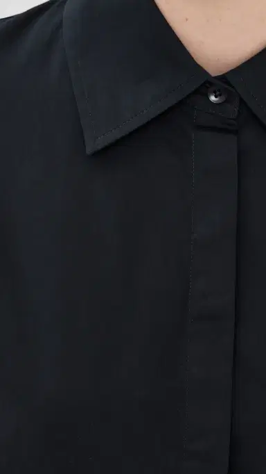 Tibi hirting Gabe Oversized Shirt Black | Thumbnail 6 Tibi hirting Gabe Oversized Shirt Black | Thumbnail 6