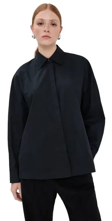Tibi hirting Gabe Oversized Shirt Black | Thumbnail 1 Tibi hirting Gabe Oversized Shirt Black | Thumbnail 1