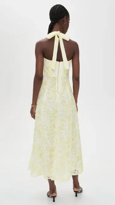 Bardot Pollie Halter Midi Dress Yellow Floral 4 | Thumbnail 3 Bardot Pollie Halter Midi Dress Yellow Floral 4 | Thumbnail 3