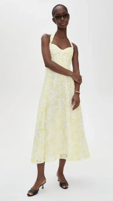 Bardot Pollie Halter Midi Dress Yellow Floral 4 | Thumbnail 5 Bardot Pollie Halter Midi Dress Yellow Floral 4 | Thumbnail 5