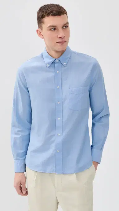 OFFICINE GÉNÉRALE New Oxford Button Down hirt Light Blue | Thumbnail 2 OFFICINE GÉNÉRALE New Oxford Button Down hirt Light Blue | Thumbnail 2