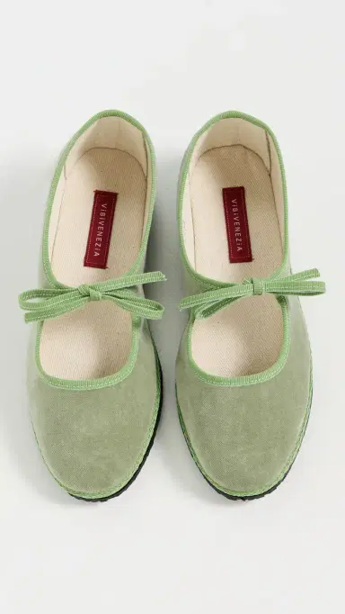 ViBi VENEZiA Mary Jane Velvet Brigitte Flats Salvia | Thumbnail 5 ViBi VENEZiA Mary Jane Velvet Brigitte Flats Salvia | Thumbnail 5