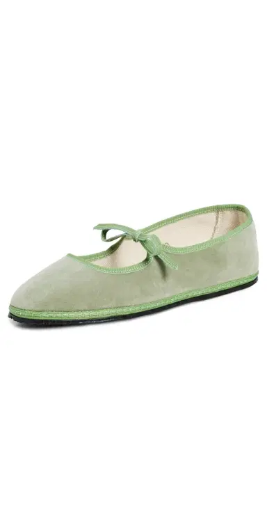 ViBi VENEZiA Mary Jane Velvet Brigitte Flats Salvia | Thumbnail 1 ViBi VENEZiA Mary Jane Velvet Brigitte Flats Salvia | Thumbnail 1