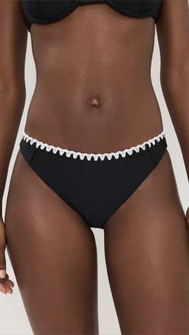 Ramy Brook Iliana Bikini Bottoms Black w/ White Crochet | Thumbnail 2 Ramy Brook Iliana Bikini Bottoms Black w/ White Crochet | Thumbnail 2
