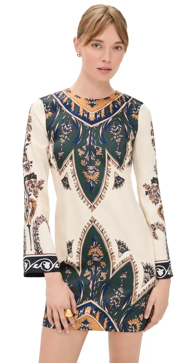 Long Sleeve Cromwell Dress Ecru Multi Long Sleeve Cromwell Dress Ecru Multi