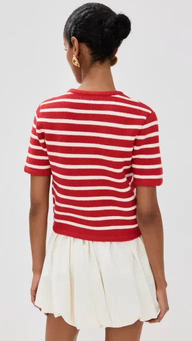 English Factory Knit triped Sweater Cardigan Red/White | Thumbnail 3 English Factory Knit triped Sweater Cardigan Red/White | Thumbnail 3