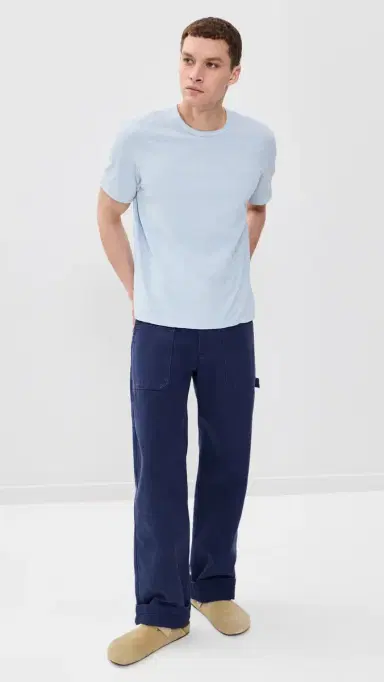 Alex Mill Standard T-Shirt In Slub Cotton Calm Blue L | Thumbnail 5 Alex Mill Standard T-Shirt In Slub Cotton Calm Blue L | Thumbnail 5