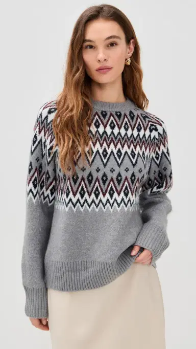LE BOP Fair Isle Oversized Pullover Heather Multi | Thumbnail 2 LE BOP Fair Isle Oversized Pullover Heather Multi | Thumbnail 2