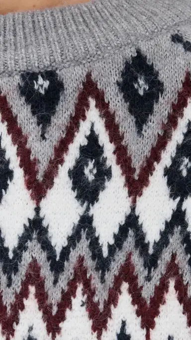 LE BOP Fair Isle Oversized Pullover Heather Multi | Thumbnail 6 LE BOP Fair Isle Oversized Pullover Heather Multi | Thumbnail 6