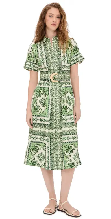 Cara Cara Malena Dress Hudson Scarf Mint | Thumbnail 1 Cara Cara Malena Dress Hudson Scarf Mint | Thumbnail 1