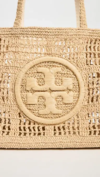 Tory Burch Ella Hand Crocheted Small Tote Natural One Size | Thumbnail 5 Tory Burch Ella Hand Crocheted Small Tote Natural One Size | Thumbnail 5