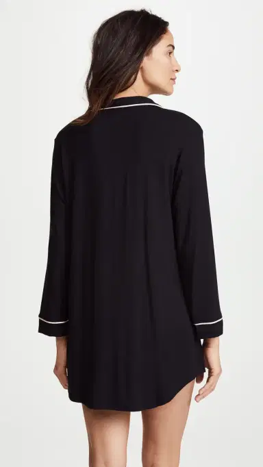 Eberjey Gisele Sleep Shirt Black/orbet Pink | Thumbnail 3 Eberjey Gisele Sleep Shirt Black/orbet Pink | Thumbnail 3