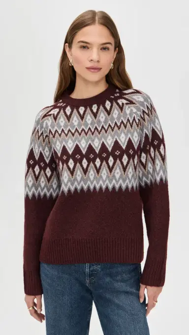 LE BOP Fair Isle Oversized Pullover Burgundy ulti | Thumbnail 2 LE BOP Fair Isle Oversized Pullover Burgundy ulti | Thumbnail 2