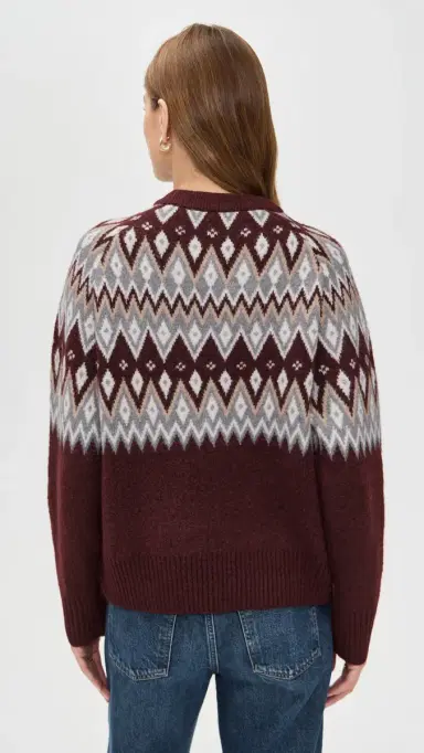 LE BOP Fair Isle Oversized Pullover Burgundy ulti | Thumbnail 3 LE BOP Fair Isle Oversized Pullover Burgundy ulti | Thumbnail 3