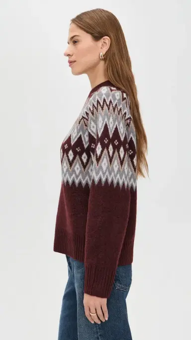 LE BOP Fair Isle Oversized Pullover Burgundy ulti | Thumbnail 4 LE BOP Fair Isle Oversized Pullover Burgundy ulti | Thumbnail 4