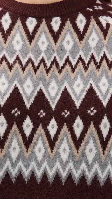 LE BOP Fair Isle Oversized Pullover Burgundy ulti | Thumbnail 6 LE BOP Fair Isle Oversized Pullover Burgundy ulti | Thumbnail 6