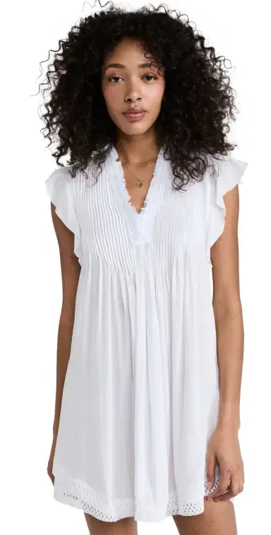 Poupette St Barth Sasha Mini Dress White | Thumbnail 1 Poupette St Barth Sasha Mini Dress White | Thumbnail 1