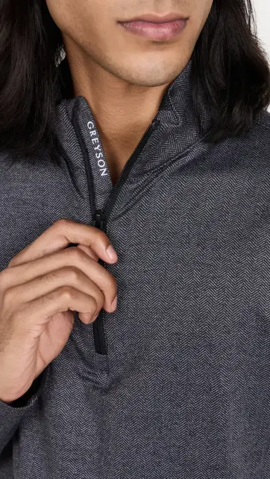 Greyson Colorado Herringbone Quarter Zip Black Herringbone | Thumbnail 6 Greyson Colorado Herringbone Quarter Zip Black Herringbone | Thumbnail 6