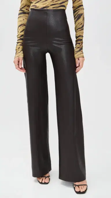Commando Faux eather Wide eg Pants Espresso | Thumbnail 2 Commando Faux eather Wide eg Pants Espresso | Thumbnail 2