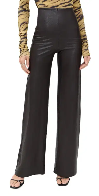 Commando Faux eather Wide eg Pants Espresso | Thumbnail 1 Commando Faux eather Wide eg Pants Espresso | Thumbnail 1