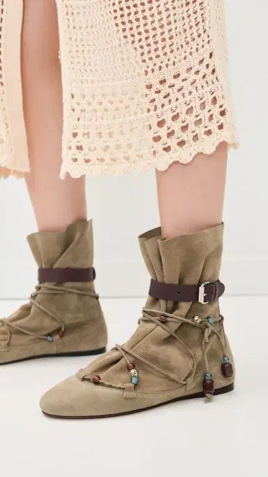 Isabel Marant Letiz Draped Boots Taupe | Thumbnail 3 Isabel Marant Letiz Draped Boots Taupe | Thumbnail 3