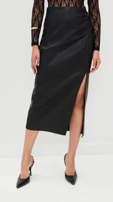 LE BOP Louisa Faux Leather Skirt Black | Thumbnail 2 LE BOP Louisa Faux Leather Skirt Black | Thumbnail 2