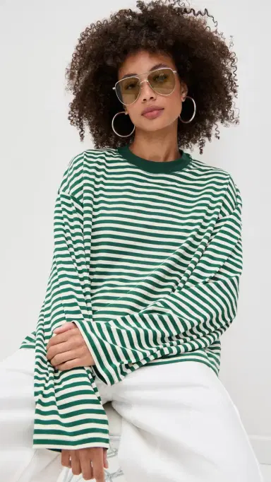Lioness Bloom Long Sleeve Moss tripe | Thumbnail 2 Lioness Bloom Long Sleeve Moss tripe | Thumbnail 2