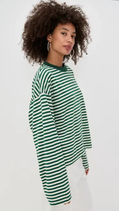 Lioness Bloom Long Sleeve Moss tripe | Thumbnail 5 Lioness Bloom Long Sleeve Moss tripe | Thumbnail 5