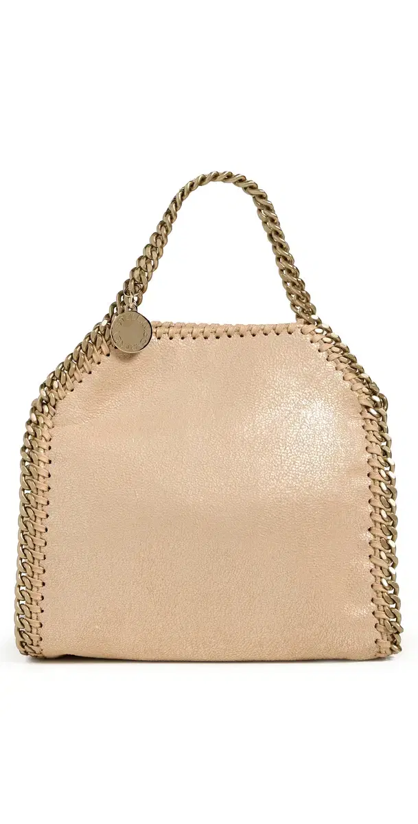 Eco Shiny Dotted Chamois Falabella Tiny Bag Gold One Size Eco Shiny Dotted Chamois Falabella Tiny Bag Gold One Size