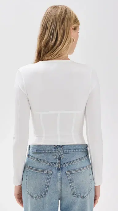 Fleur du Mal Cotton Long Sleeve Thong Bodysuit | Thumbnail 3 Fleur du Mal Cotton Long Sleeve Thong Bodysuit | Thumbnail 3