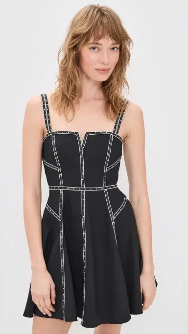 Cinq à Sept Ribbon Emb Jelena Dress Black/ | Thumbnail 2 Cinq à Sept Ribbon Emb Jelena Dress Black/ | Thumbnail 2