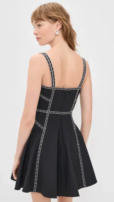 Cinq à Sept Ribbon Emb Jelena Dress Black/ | Thumbnail 3 Cinq à Sept Ribbon Emb Jelena Dress Black/ | Thumbnail 3